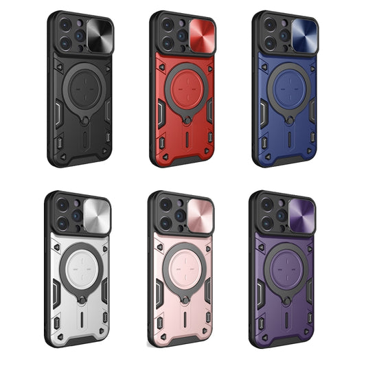 For iPhone 14 Pro Max CD Texture Sliding Camshield Magnetic Holder Phone Case(Red) by buy2fix