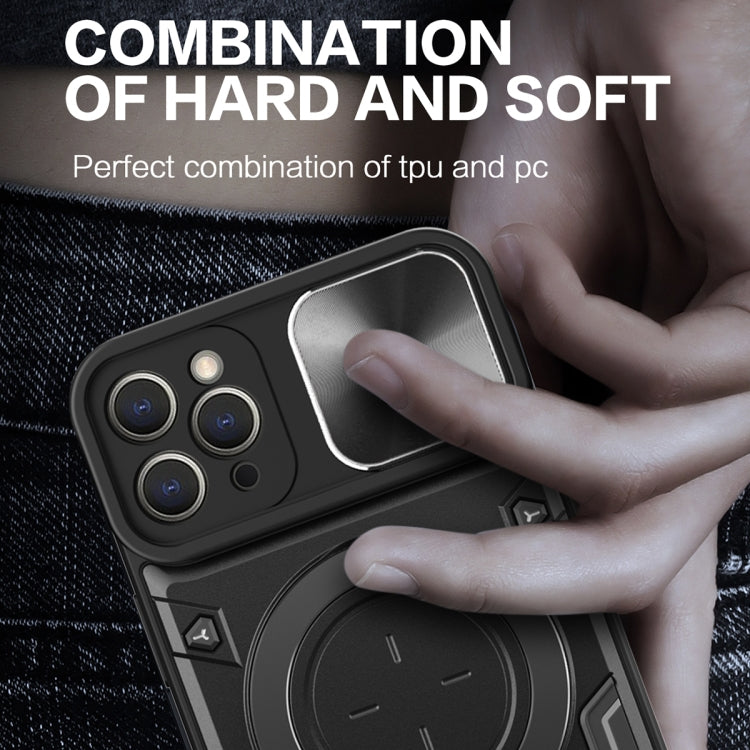 For iPhone 11 Pro CD Texture Sliding Camshield Magnetic Holder Phone Case(Silver) by buy2fix