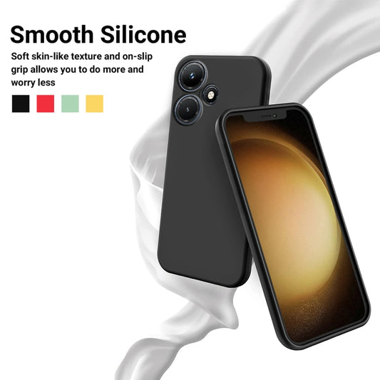 For Infinix Hot 30 Pure Color Liquid Silicone Shockproof Phone Case(Black) by buy2fix