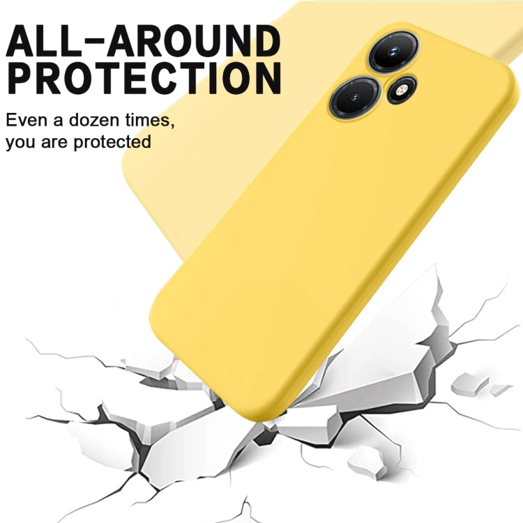 For Infinix Hot 30 Pure Color Liquid Silicone Shockproof Phone Case(Yellow) by buy2fix