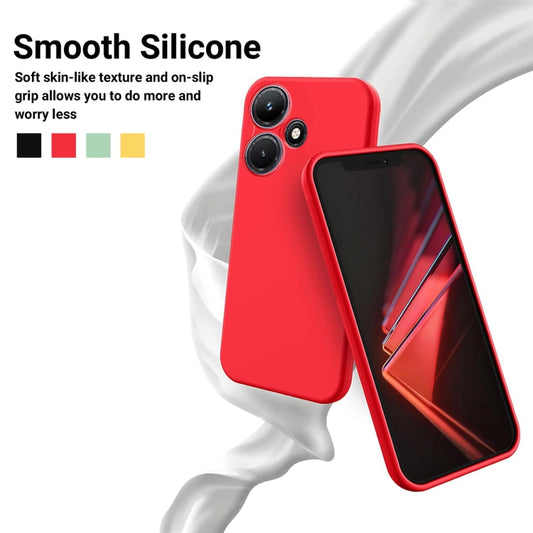 For Infinix Hot 30 Play Pure Color Liquid Silicone Shockproof Phone Case(Red) by buy2fix