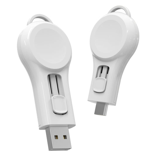 USB Portable Wireless Magnetic Suction Charger(White) by buy2fix