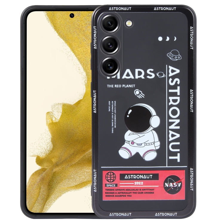 For Samsung Galaxy A32 4G Astronaut Pattern Silicone Straight Edge Phone Case(Mars Astronaut-Black) - Galaxy Phone Cases by buy2fix | Online Shopping UK | buy2fix