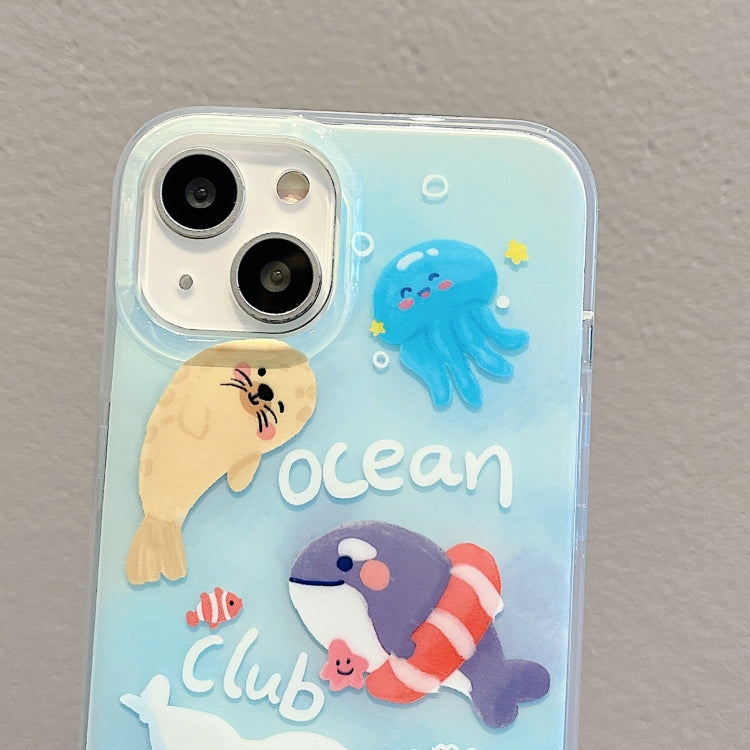 For iPhone 14 Pro Max IMD Cute Animal Pattern Phone Case(Seal) by buy2fix