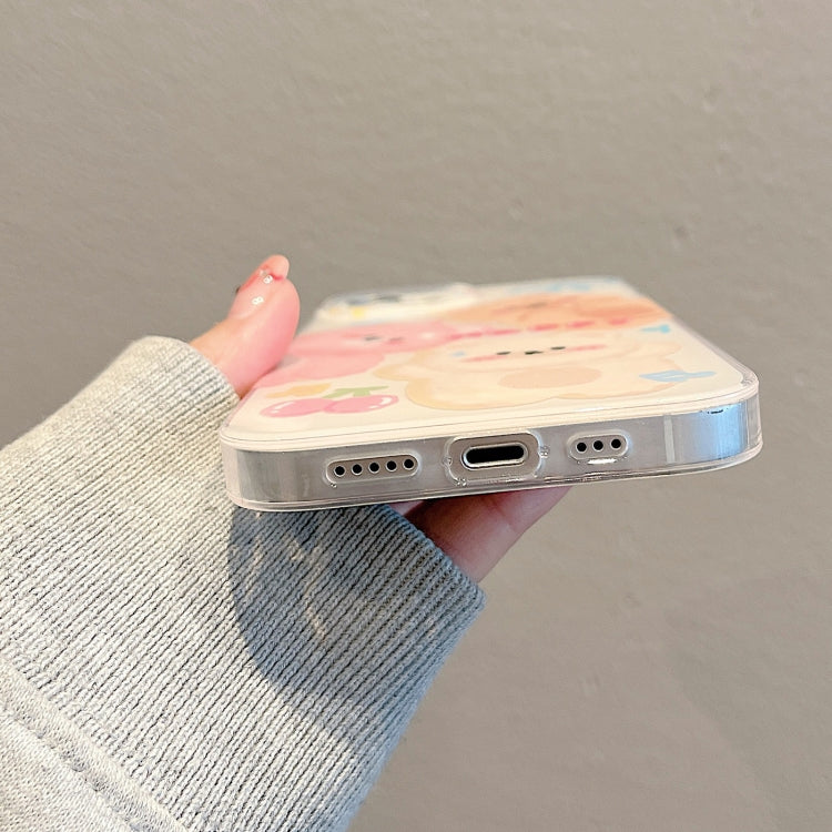 For iPhone 14 Pro Max IMD Cute Animal Pattern Phone Case(Bear) by buy2fix