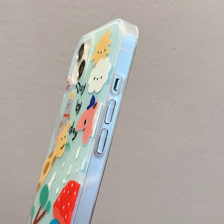 For iPhone 12 Pro Max IMD Cute Animal Pattern Phone Case(Giraffe) by buy2fix