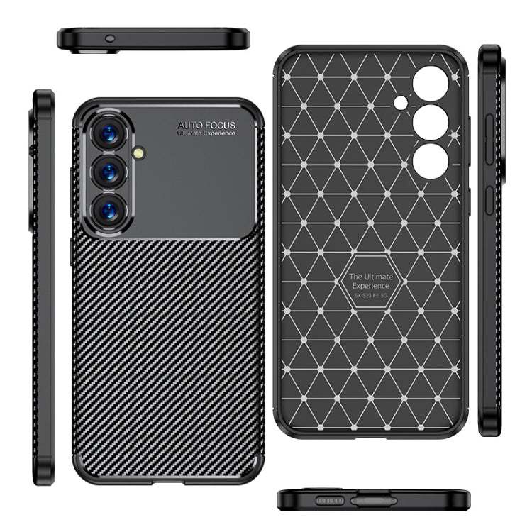 For Samsung Galaxy S23 FE 5G Carbon Fiber Texture Shockproof TPU Phone Case(Black) by buy2fix
