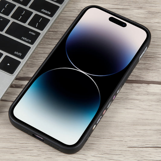 For iPhone 14 Pro Max Milk Tea Astronaut Pattern Liquid Silicone Phone Case(Ivory Black) by buy2fix