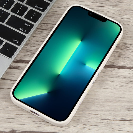 For iPhone 13 Pro Max Milk Tea Astronaut Pattern Liquid Silicone Phone Case(Ivory White) by buy2fix