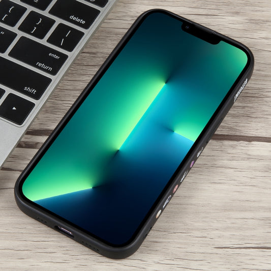 For iPhone 13 Pro Milk Tea Astronaut Pattern Liquid Silicone Phone Case(Ivory Black) by buy2fix