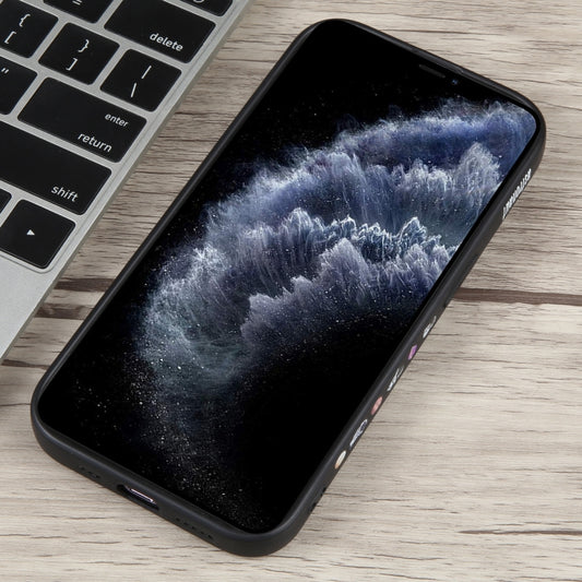 For iPhone 11 Pro Milk Tea Astronaut Pattern Liquid Silicone Phone Case(Ivory Black) by buy2fix