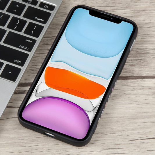 For iPhone 11 Milk Tea Astronaut Pattern Liquid Silicone Phone Case(Ivory Black) by buy2fix