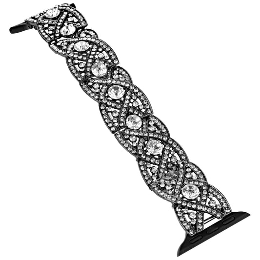 Diamonds Twist Metal Watch Band For Apple Watch 7 41mm(Black) by buy2fix