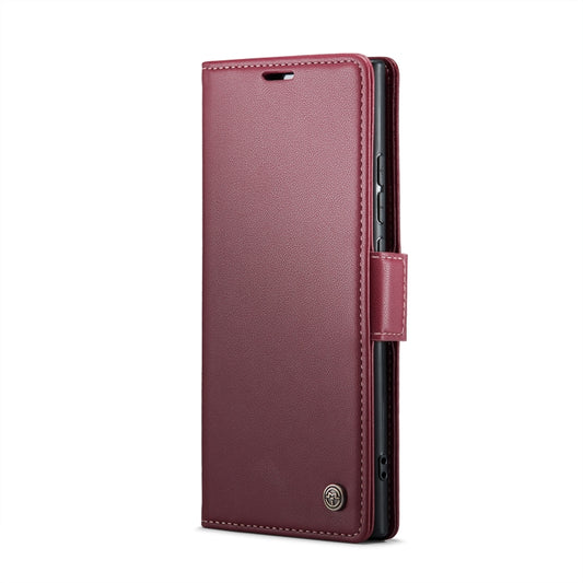 For Samsung Galaxy Note20 Ultra CaseMe 023 Butterfly Buckle Litchi Texture RFID Anti-theft Leather Phone Case(Wine Red) by CaseMe