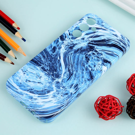 For Samsung Galaxy S23 Ultra 5G Marble Pattern Phone Case(Navy Blue White) by buy2fix