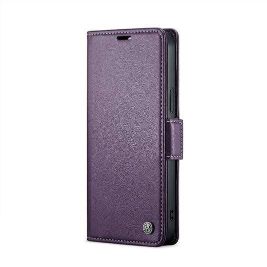 For iPhone 12 mini CaseMe 023 Butterfly Buckle Litchi Texture RFID Anti-theft Leather Phone Case(Pearly Purple) by CaseMe