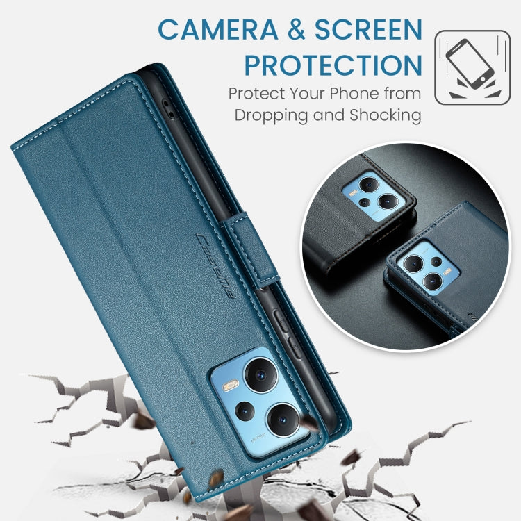 For Xiaomi Poco X5 5G CaseMe 023 Butterfly Buckle Litchi Texture RFID Anti-theft Leather Phone Case(Blue) by CaseMe