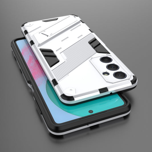 For Samsung Galaxy M54 5G Punk Armor 2 in 1 PC + TPU Phone Case with Holder(White) by buy2fix