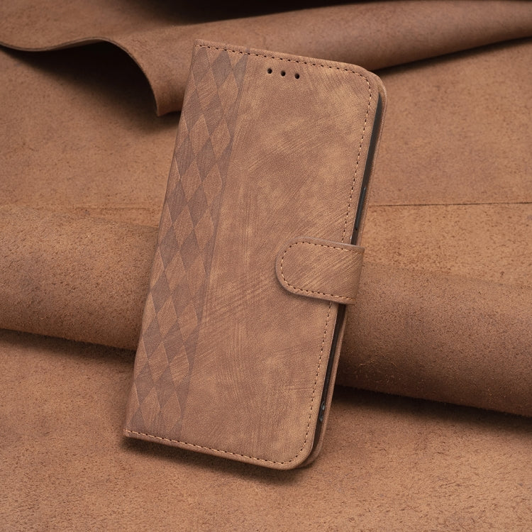 For Xiaomi Civi 3 5G Plaid Embossed Leather Phone Case(Brown) by buy2fix