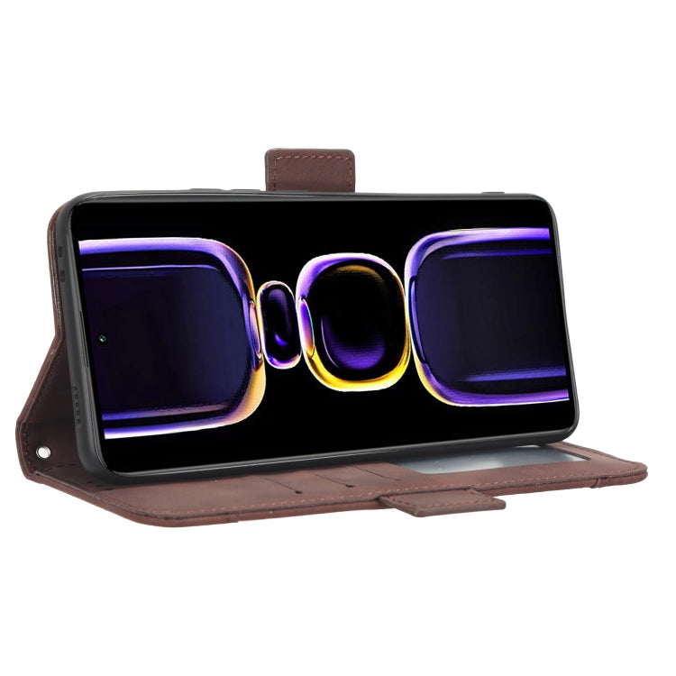 For Xiaomi Poco F5 Pro / Redmi K60 5G Skin Feel Calf Texture Card Slots Leather Phone Case(Brown) by buy2fix