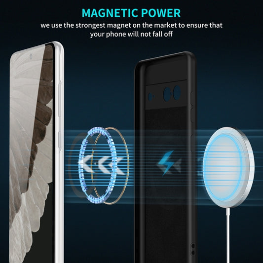 For Google Pixel 7a MagSafe Magnetic Liquid Silicone Phone Case(Black) by buy2fix