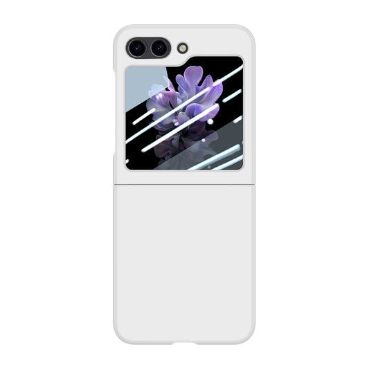 For Samsung Galaxy Z Flip5 Fuel Injection Integrated PC Skin Feel Phone Case(White) by buy2fix