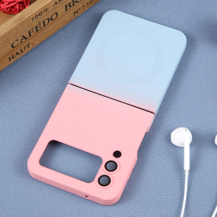For Samsung Galaxy Z Flip4 Liquid TPU Silicone Gradient MagSafe Phone Case(Pink Blue) by buy2fix
