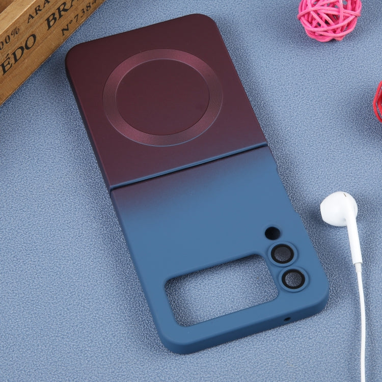 For Samsung Galaxy Z Flip4 Liquid TPU Silicone Gradient MagSafe Phone Case(Blue Purple) by buy2fix