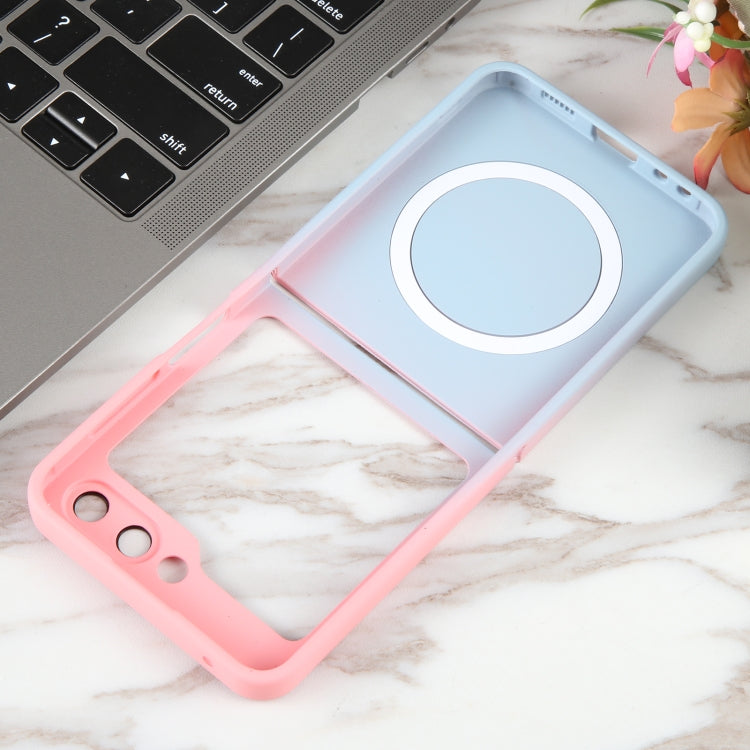 For Samsung Galaxy Z Flip5 Liquid TPU Silicone Gradient MagSafe Phone Case(Pink Blue) by buy2fix