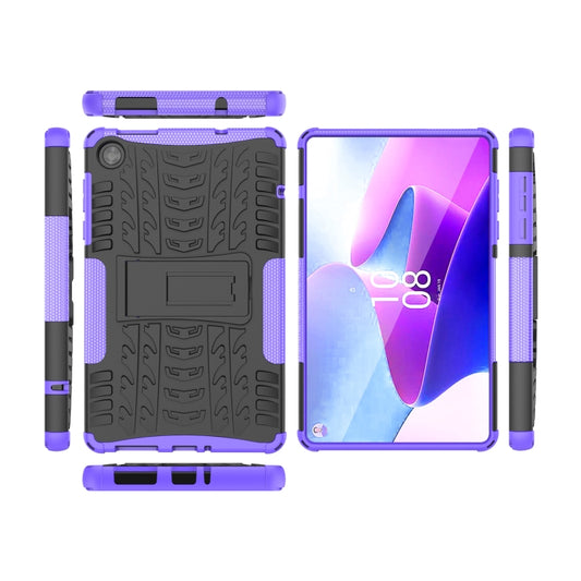 For Lenovo Tab M8 4th Gen Tire Texture TPU + PC Tablet Case with Holder(Purple) by buy2fix
