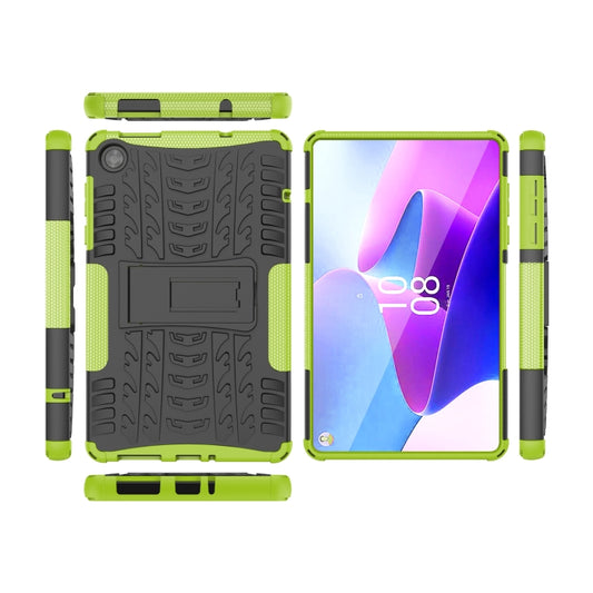 For Lenovo Tab M8 4th Gen Tire Texture TPU + PC Tablet Case with Holder(Green) by buy2fix