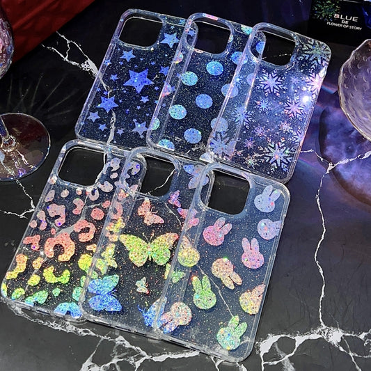 For iPhone 11 Little Star Series Glitter Powder TPU Phone Case(Butterflies) by buy2fix
