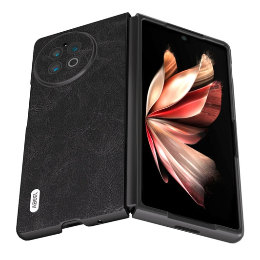 For vivo X Fold2 ABEEL Dream Litchi Texture PU Phone Case(Black) by buy2fix