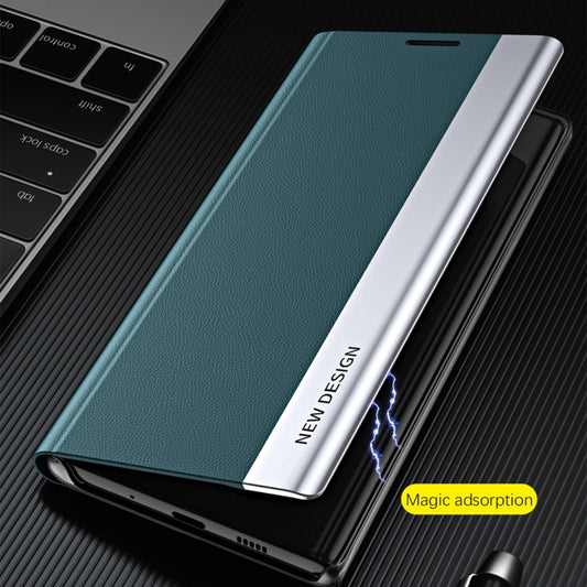 For Xiaomi Poco F5 Pro Side Side Electroplated Magnetic Leather Phone Case(Light Blue) by buy2fix