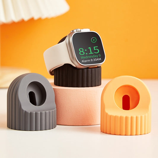 For Apple Watch Wave Pattern Silicone Watch Charging Stand(Midnight Blue) by buy2fix