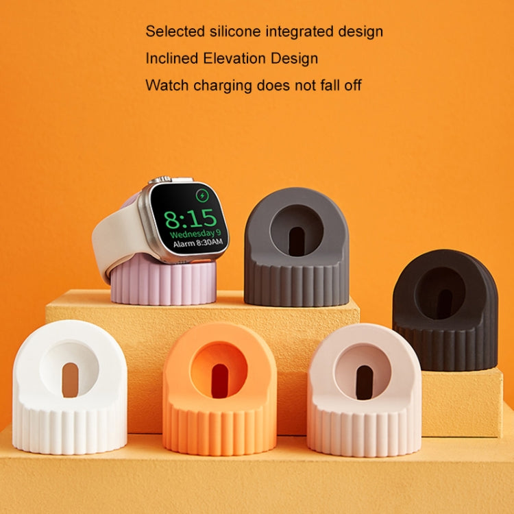 For Apple Watch Wave Pattern Silicone Watch Charging Stand(Black) by buy2fix