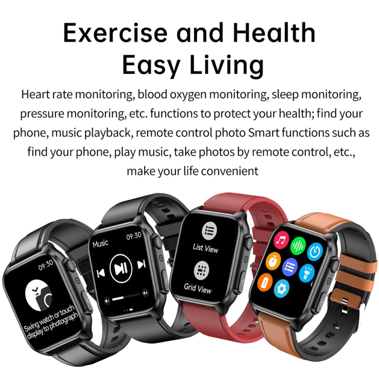 TK12 1.96 inch IP67 Waterproof Silicone Band Smart Watch Supports ECG / Remote Families Care / Bluetooth Call / Body Temperature Monitoring(Red) by buy2fix