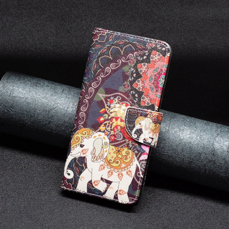 For Xiaomi Redmi 12 4G Colored Drawing Pattern Leather Phone Case(Flowers Elephant) by buy2fix