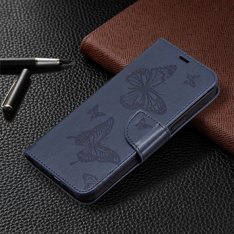 For Xiaomi Poco F5 5G / Redmi Note 12 Turbo Two Butterflies Embossing Leather Phone Case(Blue) by buy2fix