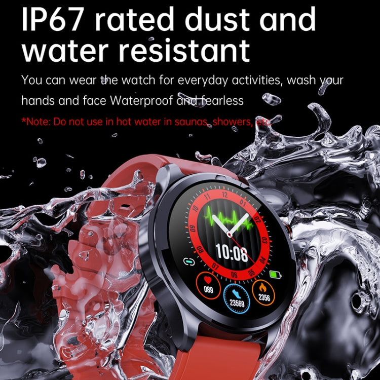 TK22 1.39 inch IP67 Waterproof Leather Band Smart Watch Supports ECG / Non-invasive Blood Sugar(Black) by buy2fix