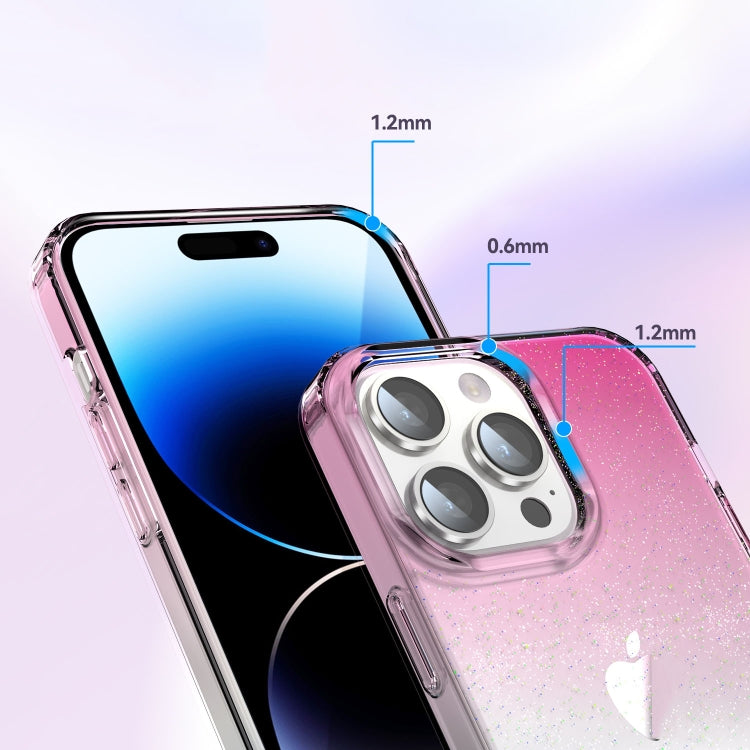 For iPhone 12 / 12 Pro Star Gradient Phone Case(Pink Blue) by buy2fix
