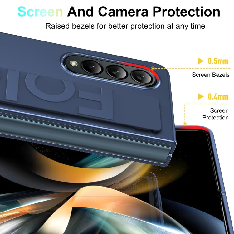 For Samsung Galaxy Z Fold3 Silicone Wristband Holder Foldable Phone Case(Black) by buy2fix