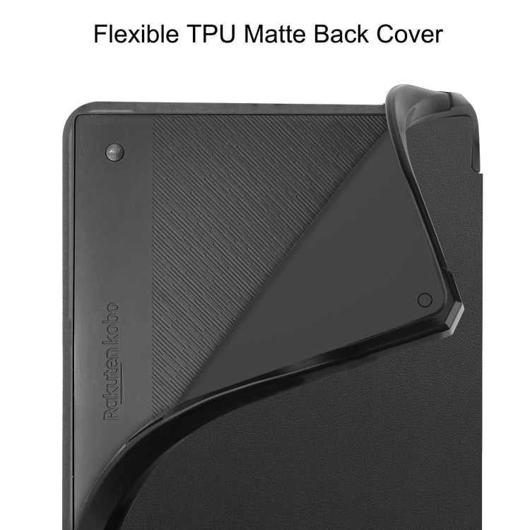 For Kobo Elipsa 2E Solid Color Deformation TPU Leather Smart Tablet Case(Black) by buy2fix