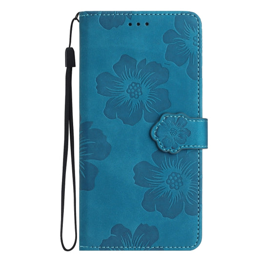 For Xiaomi Redmi Note 10 5G Flower Embossing Pattern Leather Phone Case(Blue) by buy2fix