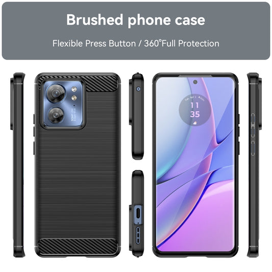 For Motorola Edge 40 Brushed Texture Carbon Fiber TPU Phone Case(Black) by buy2fix
