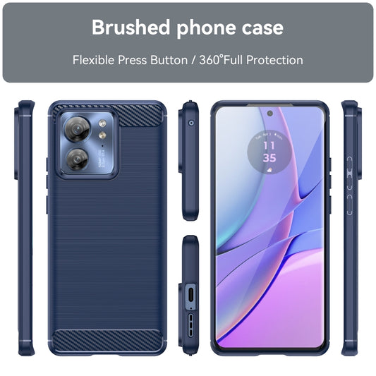 For Motorola Edge 40 Brushed Texture Carbon Fiber TPU Phone Case(Blue) by buy2fix