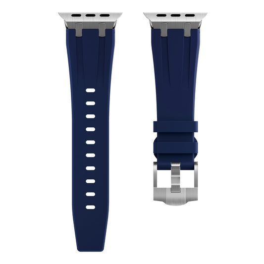 AP Silicone Watch Band For Apple Watch 8 41mm(Silver Blue) by buy2fix