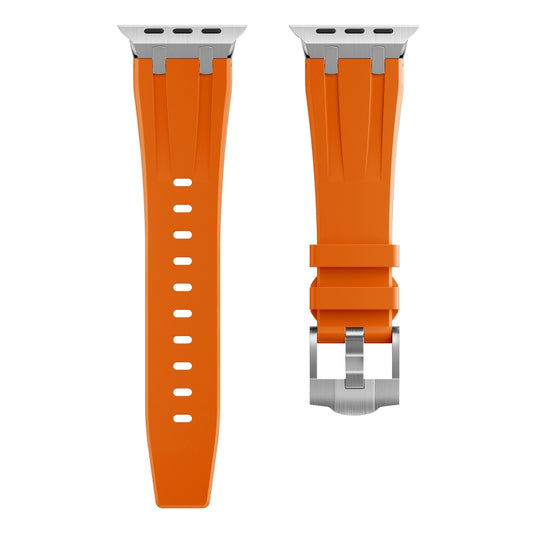 AP Silicone Watch Band For Apple Watch SE 2022 44mm(Silver Orange) by buy2fix