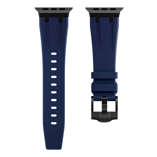 AP Silicone Watch Band For Apple Watch 5 44mm(Black Blue) by buy2fix
