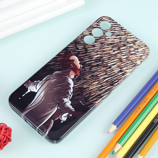 For Samsung Galaxy S23+ 5G Precise Hole Oil Painting Pattern PC Phone Case(Rain) by buy2fix